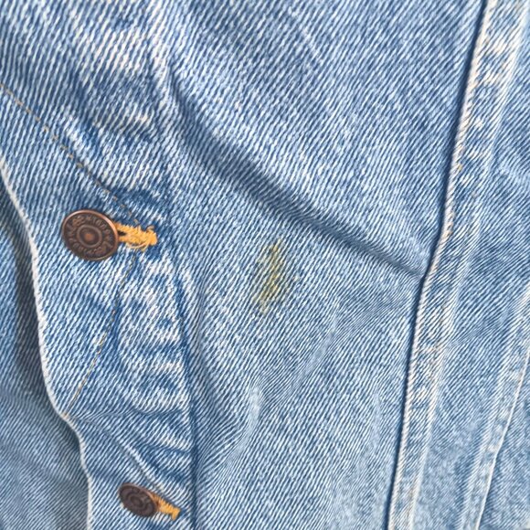 Vintage XXL Men's Denim Vest Lee Red Plaid Flannel Lined 1990's USA - Picture 6 of 8